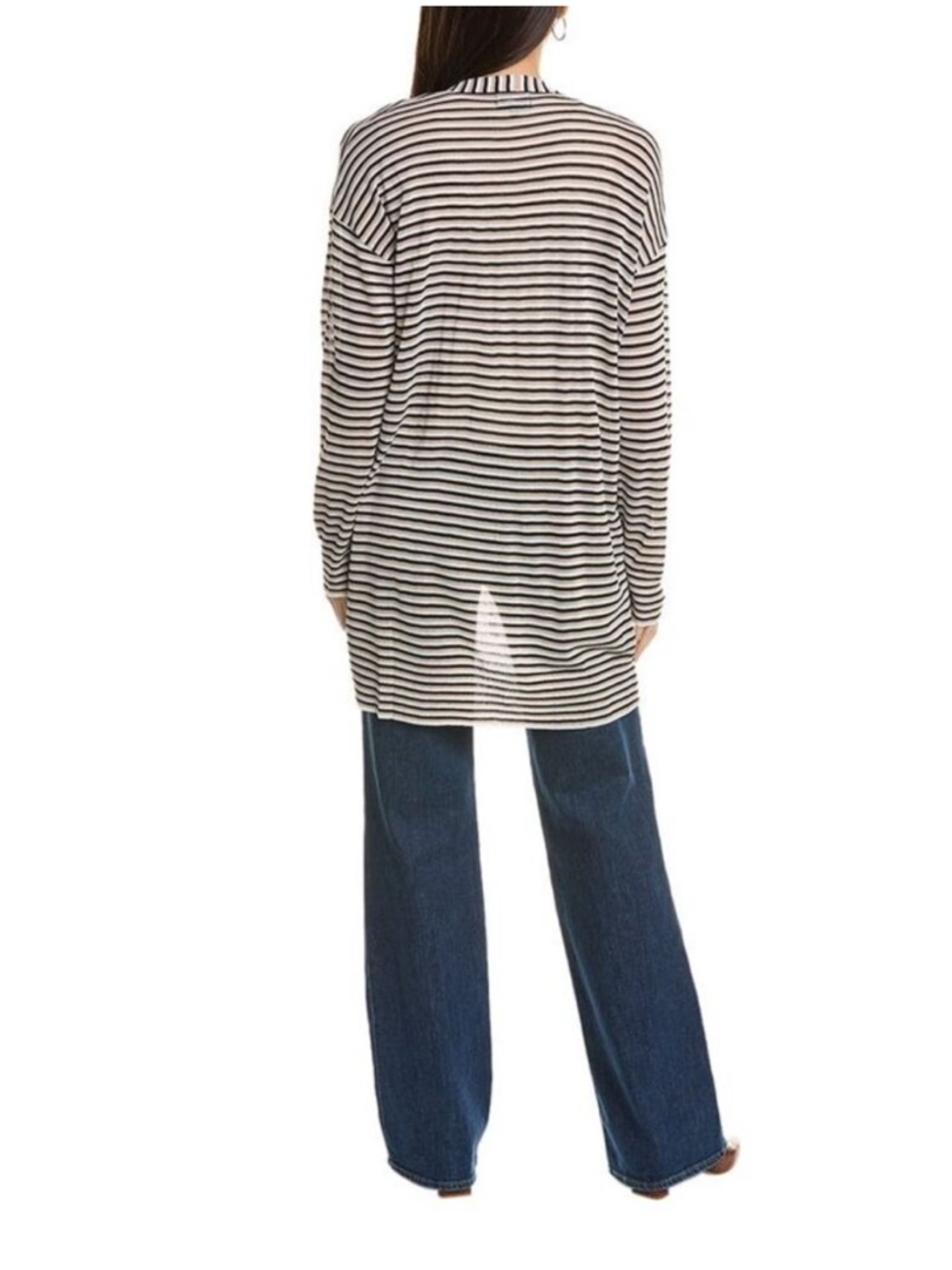 NWT Monrow Stripe Sweater Cardigan M - Picture 4 of 10